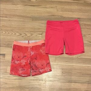 Pink Athletic Shorts/spandex Set